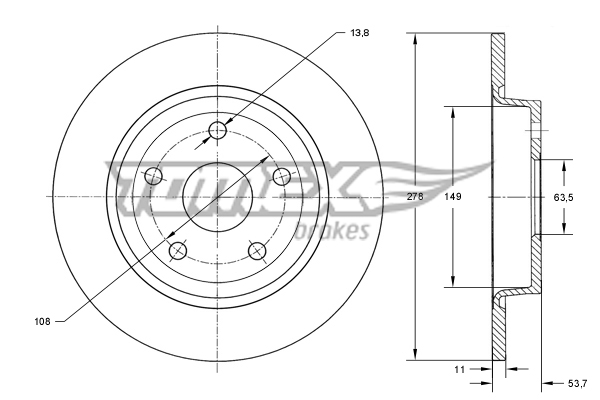 Tarcza hamulcowa TOMEX BRAKES TX 73-94