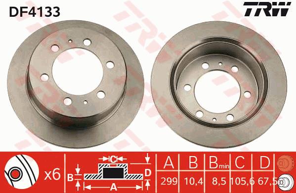 Tarcza hamulcowa TRW DF4133