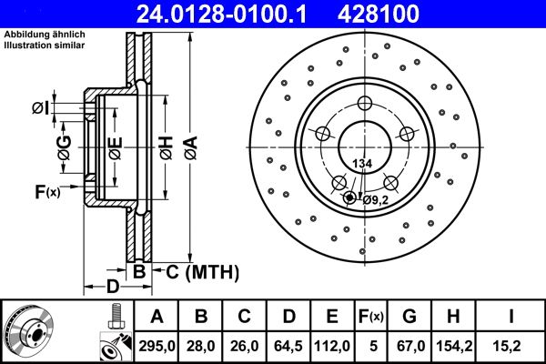 Tarcza hamulcowa ATE 24.0128-0100.1