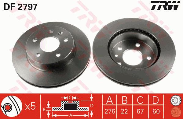 Tarcza hamulcowa TRW DF2797