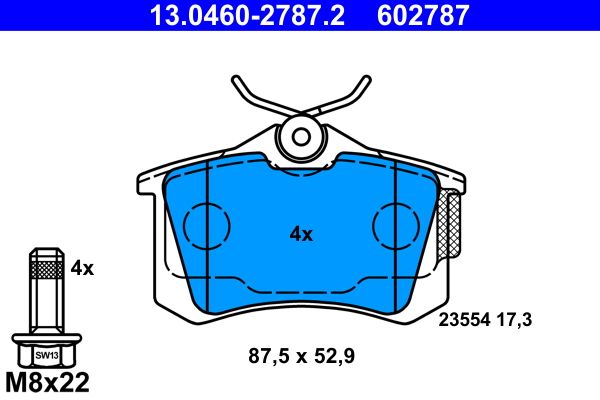 Klocki hamulcowe ATE 13.0460-2787.2