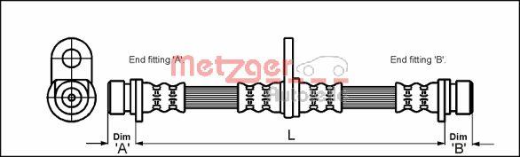 Przewód hamulcowy elastyczny METZGER 4113290