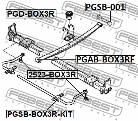 Guma stabilizatora FEBEST PGSB-BOX3R-KIT
