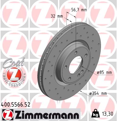 Tarcza hamulcowa ZIMMERMANN 400.5566.52