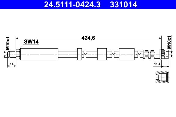 Przewód hamulcowy elastyczny ATE 24.5111-0424.3