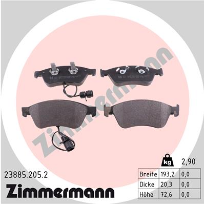 Klocki hamulcowe ZIMMERMANN 23885.205.2