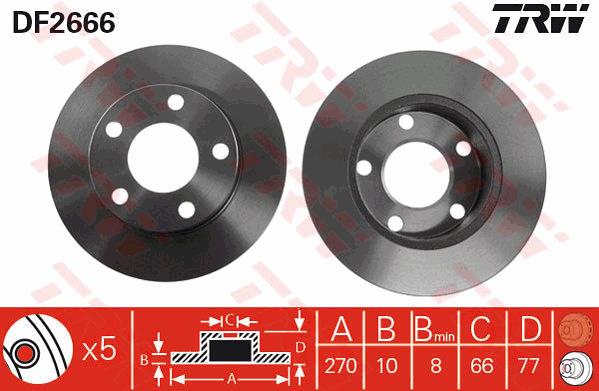 Tarcza hamulcowa TRW DF2666