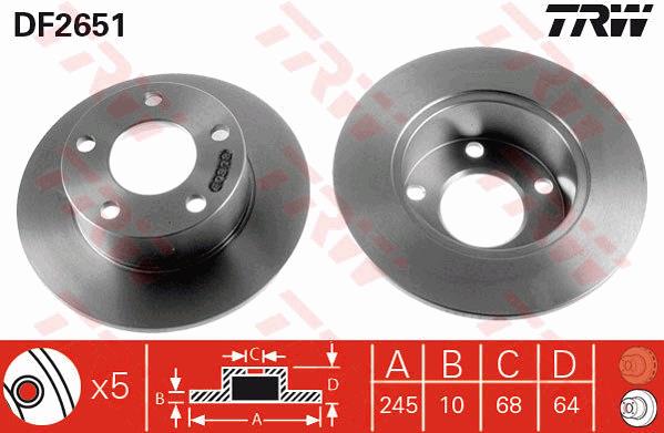 Tarcza hamulcowa TRW DF2651