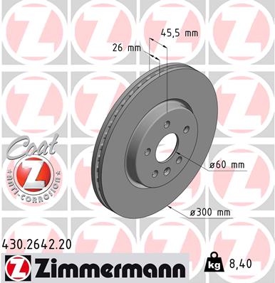 Tarcza hamulcowa ZIMMERMANN 430.2642.20