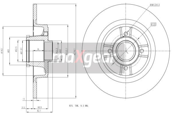 Tarcza hamulcowa MAXGEAR 19-1906