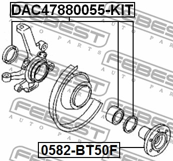 Piasta koła FEBEST 0582-BT50F