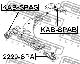 Tuleja wahacza FEBEST KAB-SPAB