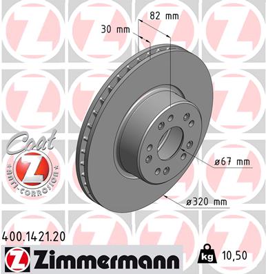 Tarcza hamulcowa ZIMMERMANN 400.1421.20