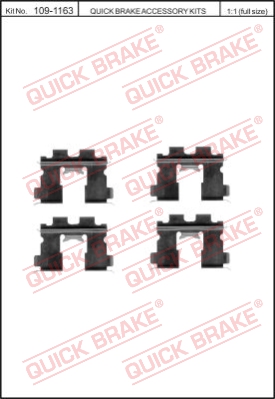 Zestaw akcesoriów montażowych  klocków hamulcowych QUICK BRAKE 109-1163
