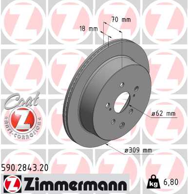 Tarcza hamulcowa ZIMMERMANN 590.2843.20