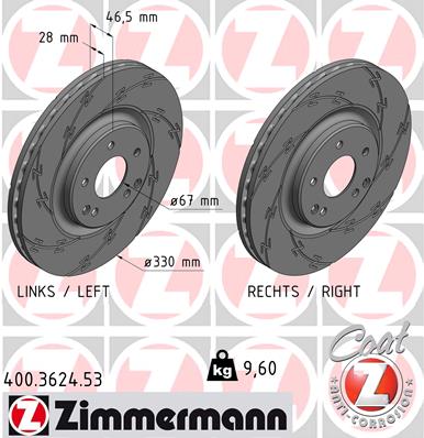 Tarcza hamulcowa ZIMMERMANN 400.3624.53