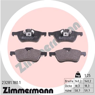 Klocki hamulcowe ZIMMERMANN 23281.180.1