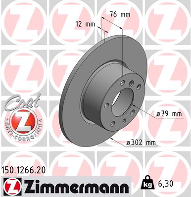 Tarcza hamulcowa ZIMMERMANN 150.1266.20