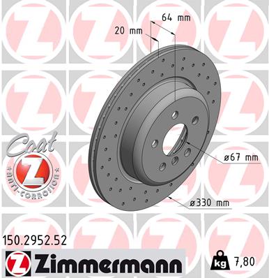 Tarcza hamulcowa ZIMMERMANN 150.2952.52