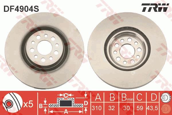 Tarcza hamulcowa TRW DF4904S