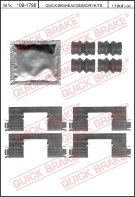 Zestaw akcesoriów montażowych  klocków hamulcowych QUICK BRAKE 109-1798