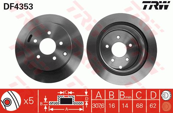 Tarcza hamulcowa TRW DF4353