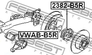 Łożyskowanie  korpusu osi FEBEST VWAB-B5R