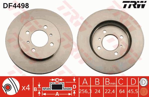 Tarcza hamulcowa TRW DF4498