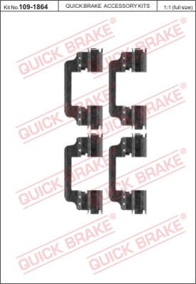 Zestaw akcesoriów montażowych  klocków hamulcowych QUICK BRAKE 109-1864