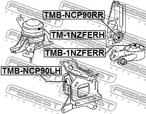 Poduszka silnika FEBEST TMB-1NZFERR