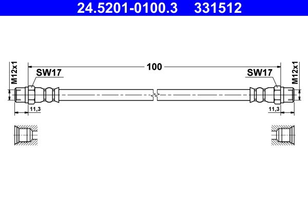 Przewód hamulcowy elastyczny ATE 24.5201-0100.3