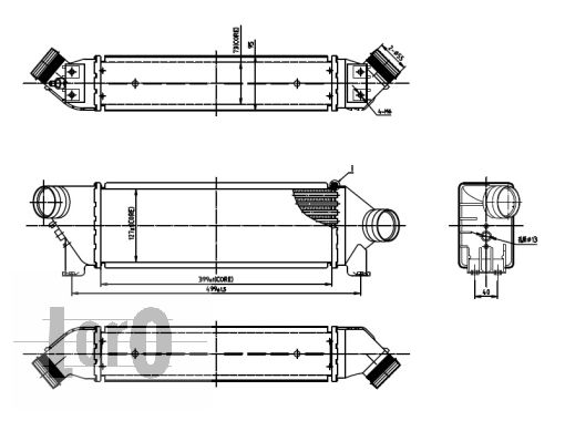 Chłodnica powietrza intercooler ABAKUS 017-018-0006