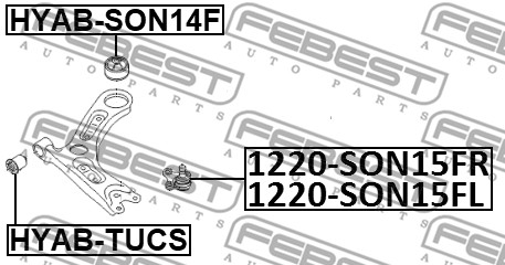 Sworzeń wahacza FEBEST 1220-SON15FR