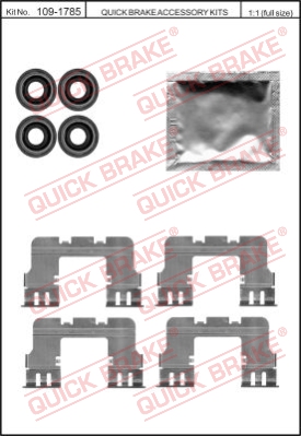 Zestaw akcesoriów montażowych  klocków hamulcowych QUICK BRAKE 109-1785