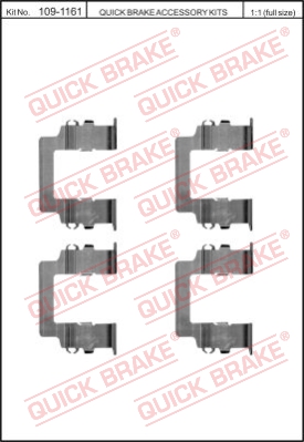 Zestaw akcesoriów montażowych  klocków hamulcowych QUICK BRAKE 109-1161