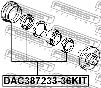 Zestaw łożysk koła FEBEST DAC387233-36KIT