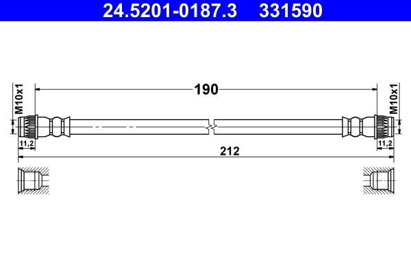 Przewód hamulcowy elastyczny ATE 24.5201-0187.3