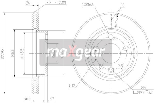 Tarcza hamulcowa MAXGEAR 19-0801