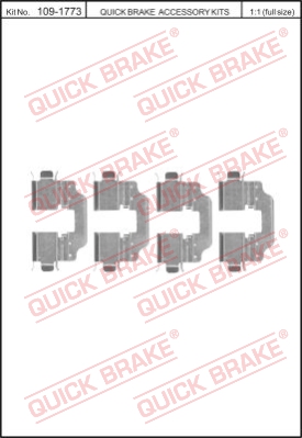 Zestaw akcesoriów montażowych  klocków hamulcowych QUICK BRAKE 109-1773