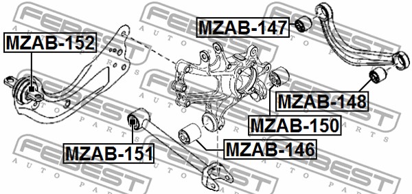 Tuleja wahacza FEBEST MZAB-151