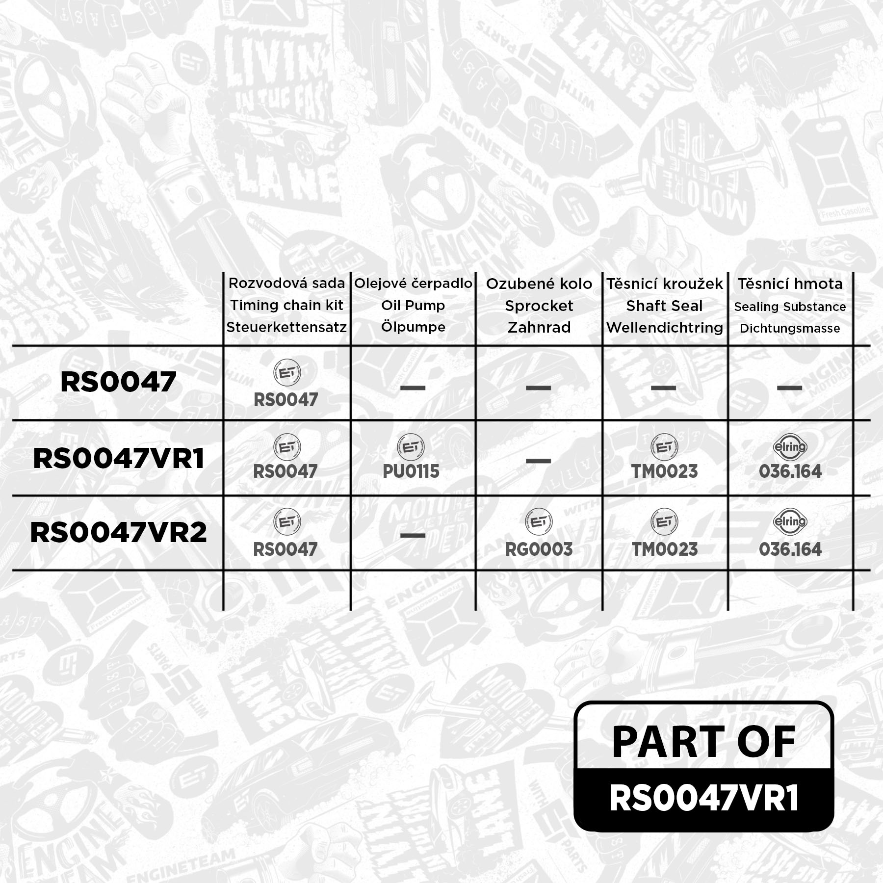 Zestaw łańcucha, napęd pompy oleju ET ENGINETEAM RS0047VR1