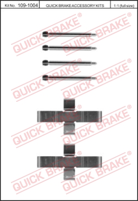 Zestaw akcesoriów montażowych  klocków hamulcowych QUICK BRAKE 109-1004