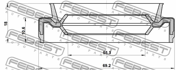 Pierścień uszczelniający półosi FEBEST 95EAY-57691118X