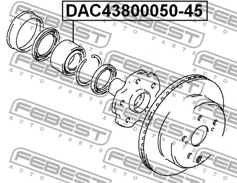 Łożysko koła FEBEST DAC43800050-45