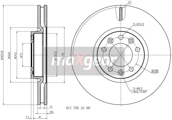 Tarcza hamulcowa MAXGEAR 19-2749