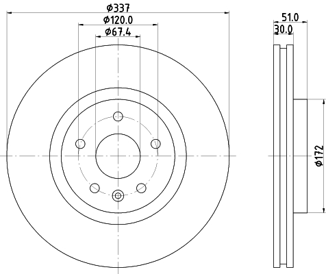 Tarcza hamulcowa HELLA PAGID 8DD 355 116-051