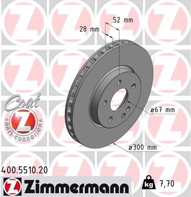 Tarcza hamulcowa ZIMMERMANN 400.5510.20