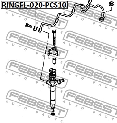 Pierścień uszczelniający, wtryskiwacz FEBEST RINGFL-020-PCS10
