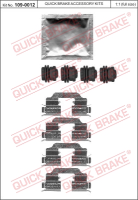 Zestaw akcesoriów montażowych  klocków hamulcowych QUICK BRAKE 109-0012
