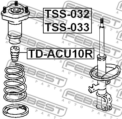 Dystans gumowy FEBEST TD-ACU10R